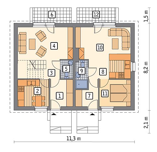 Sovka — Variante I (Doppelhaus)