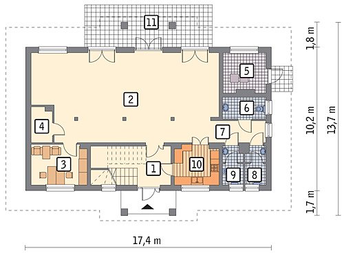 Commercial-Service Building Nord Haus with Guest Rooms