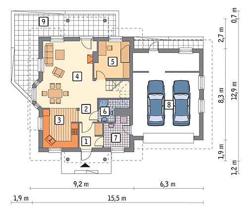 Sonnenuntergang — modernes SIP-Haus mit Dachgeschoss 203 m²