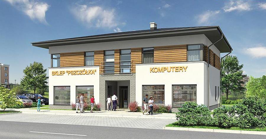 Centrum usług Nord Haus — dwupiętrowy budynek